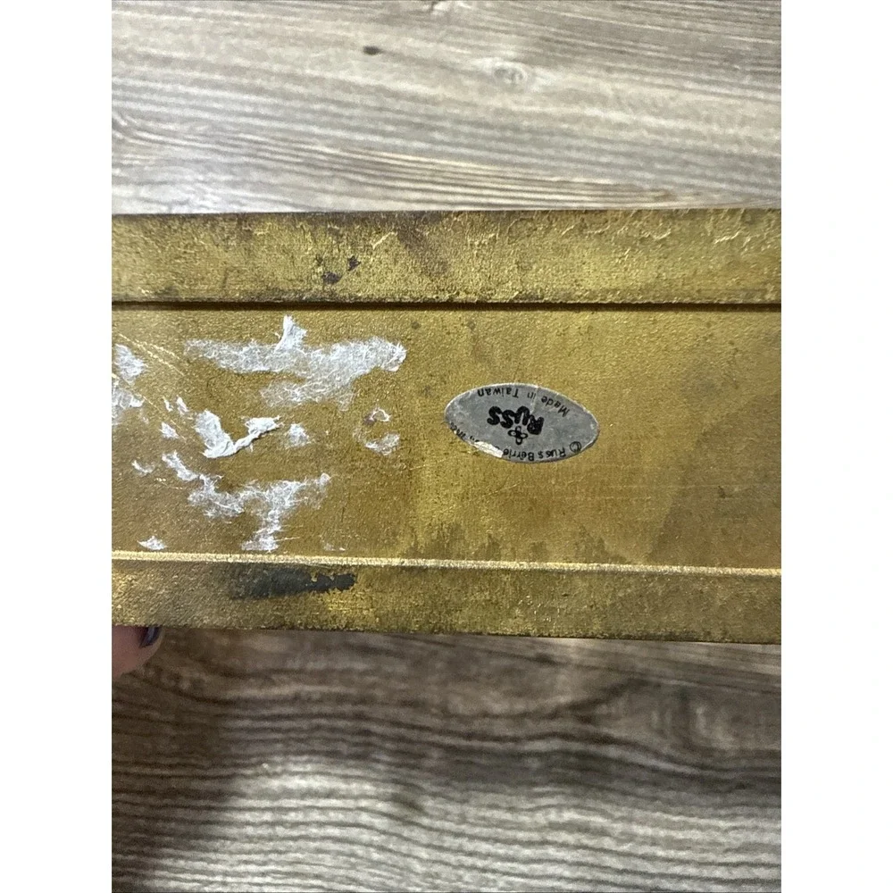 Vintage Russ Brass Mom‎ Napkin Holder Arch of Hearts